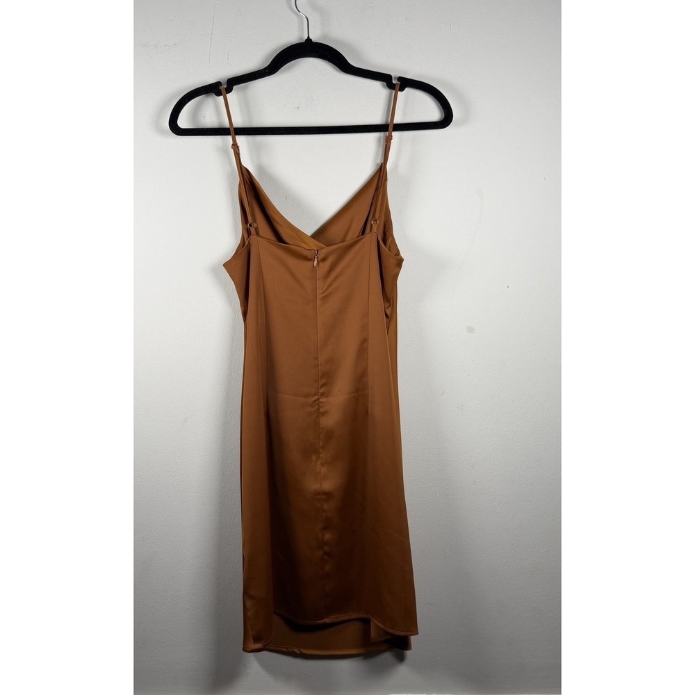 Urban Outfitters Cowl neck Brown slip tank dress Med Adjustable Cocktail Short - Picture 2 of 15